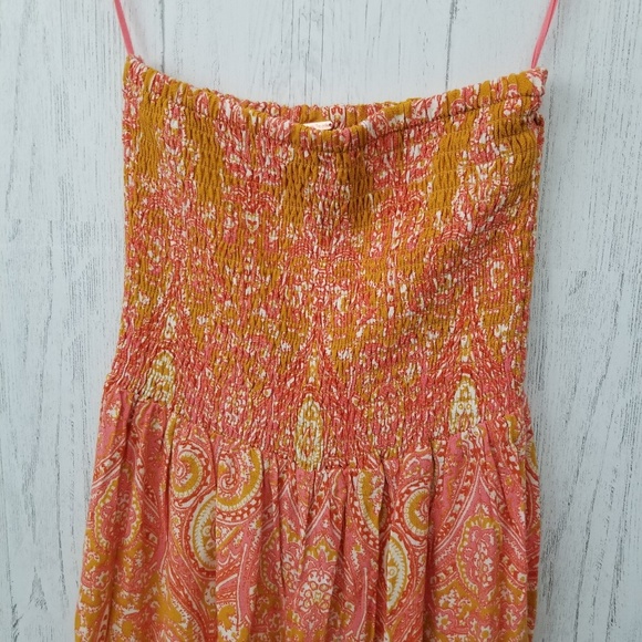 Free People Thinking of You Smocked Jumpsuit XS - Picture 7 of 8